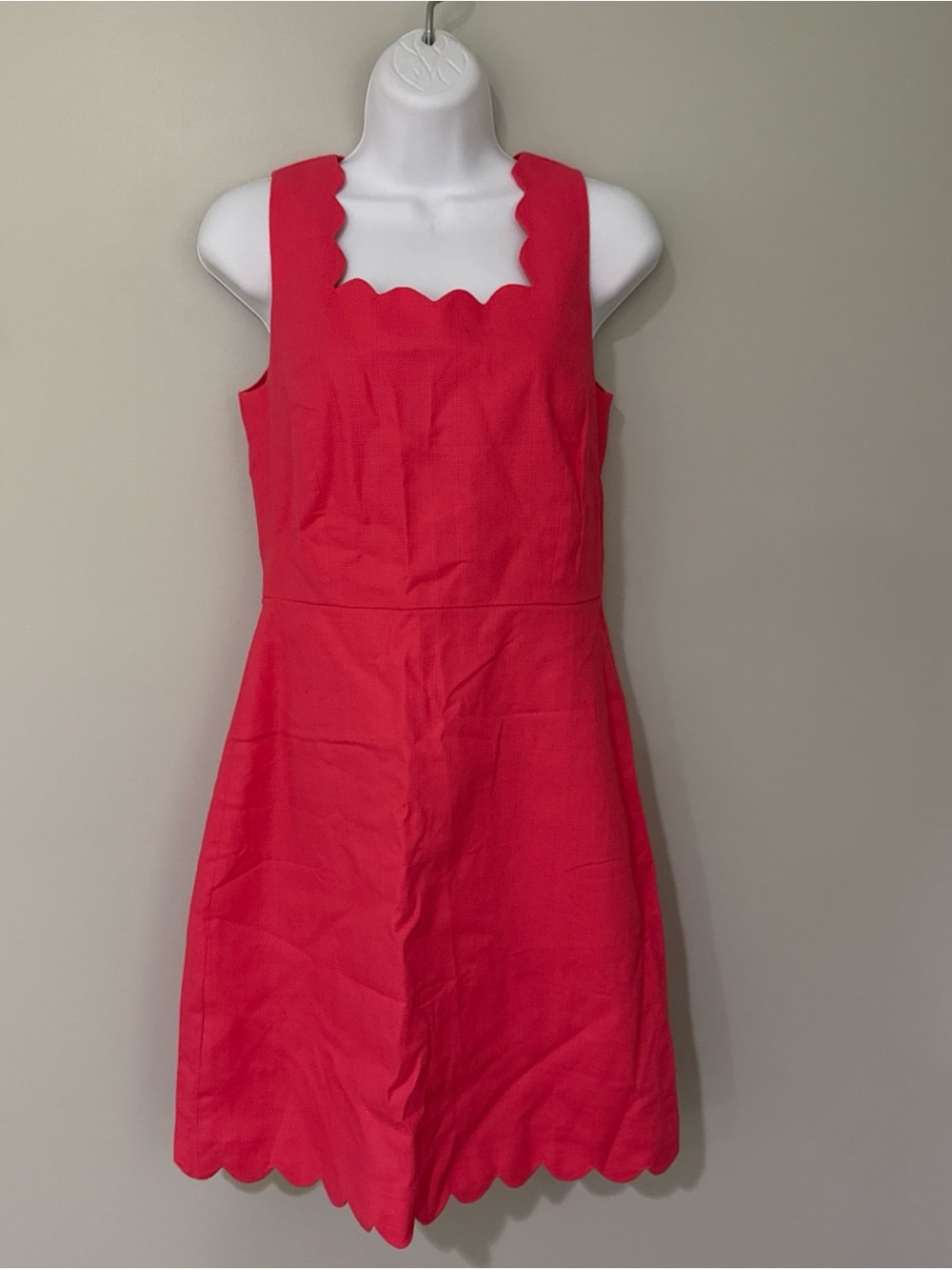 J Crew Women’s Salmon Pink Basketweave Scallop Edge Dress Lined NWT - Sz. 2